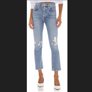 Revolve Agolde Riley High Rise Straight Crop - Whiplash - 27